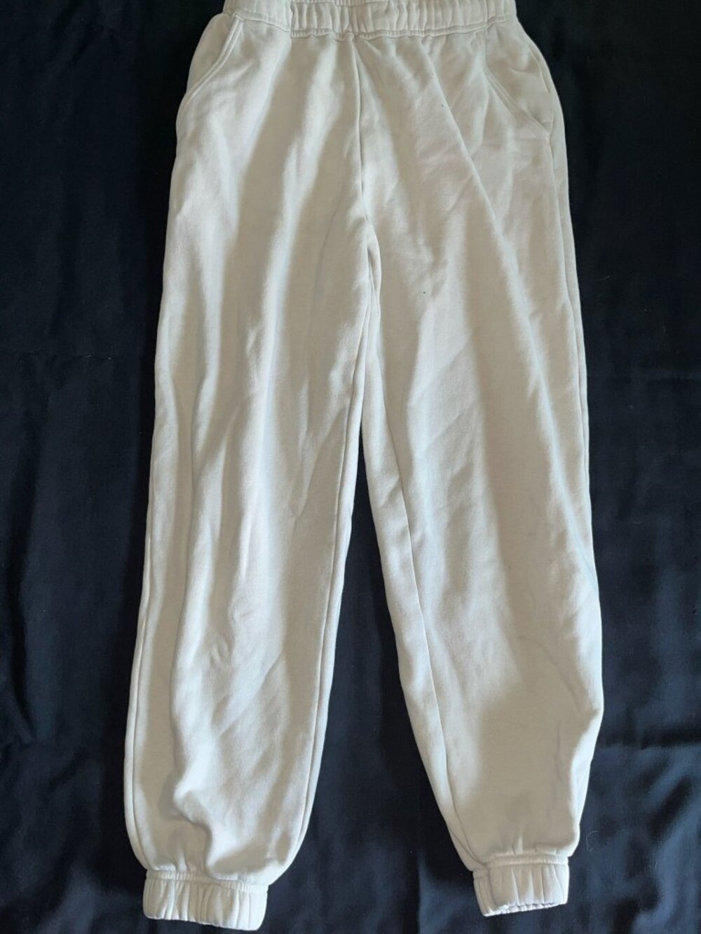 Abercrombie & Fitch Beige Cozy Jogger Sweatpants Small Elastic Waist Pockets